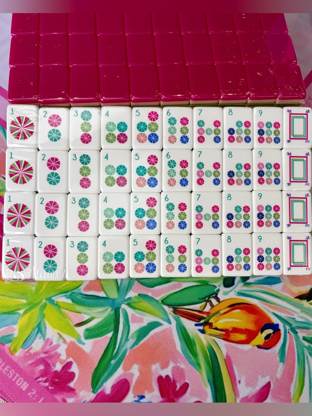 Pretty ๐ฌ๐ฉท Candy Pink Mahjong Tiles ๐๏ธ with Accessories - Picture 5 of 11